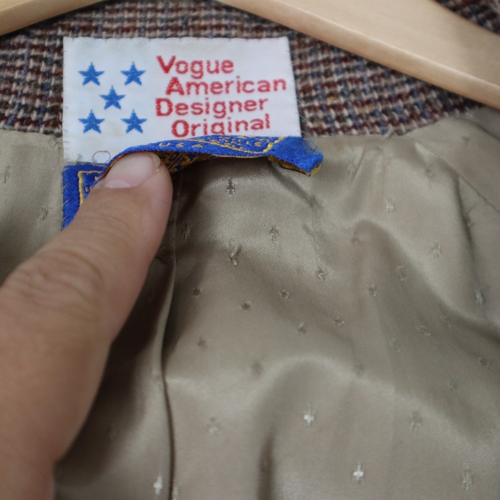Vtg Pendleton 100%Virgin Wool Coat Jacket Womens Brown Tweed Hand Made USA Read - Picture 10 of 15